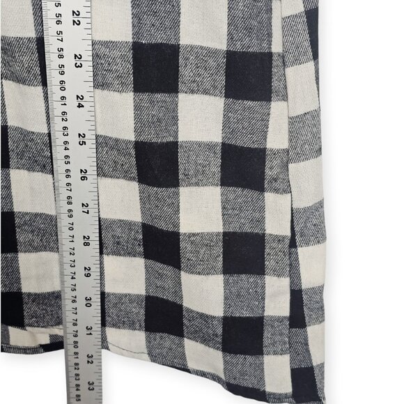 Hyfve Black & White Buffalo Plaid Button-Up Shirt S Oversized Long Sleeves - Picture 6 of 7